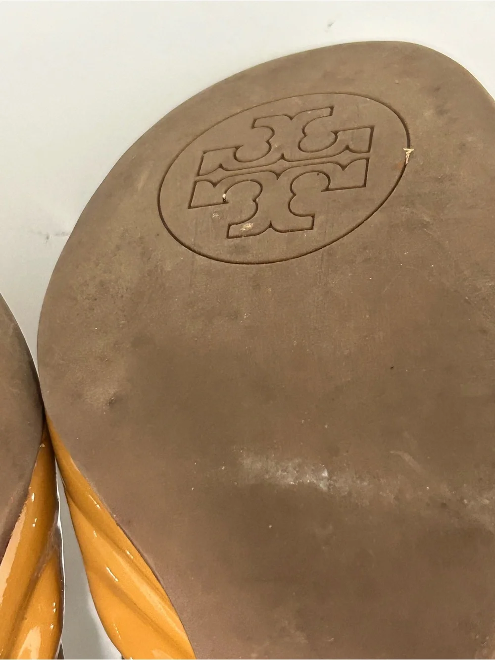 Tory Burch Eddie Ballet Wedge Tan Camel Size 11 M